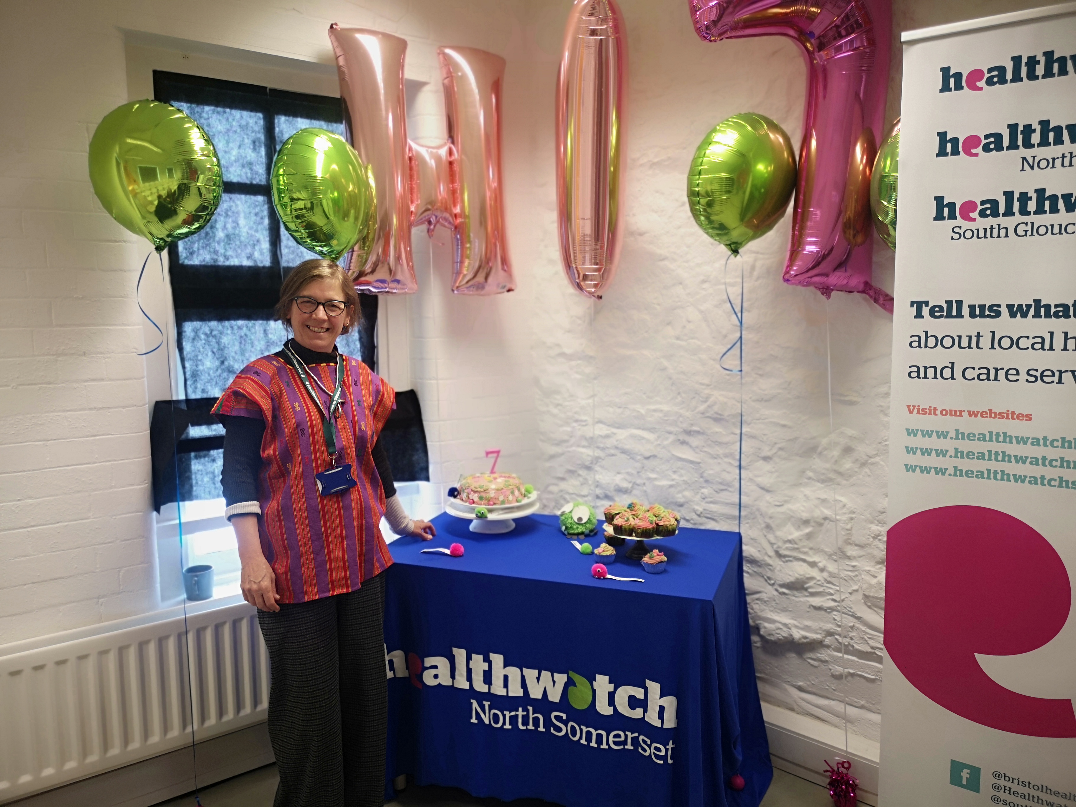 2020 Launch event - area lead with cake and balloons