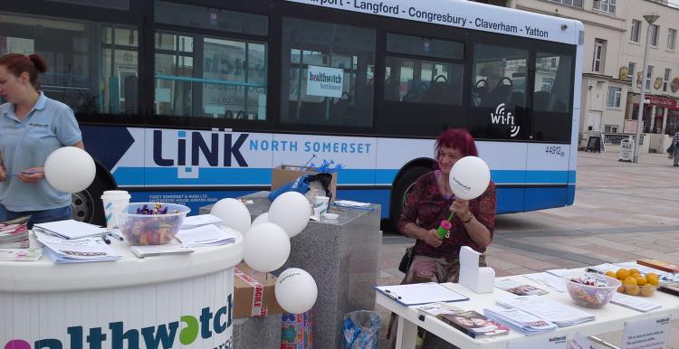 Healthwatch stand by the community bus