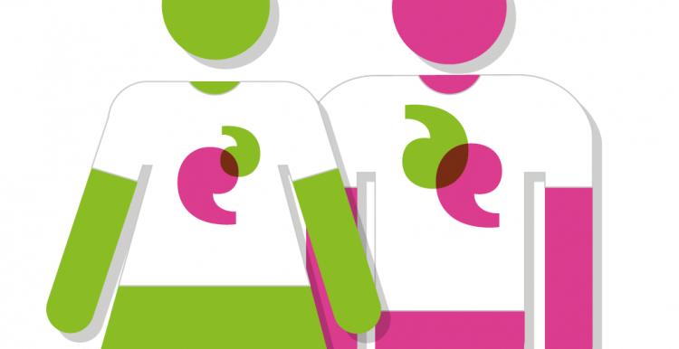 Graphic of two Healthwatch people