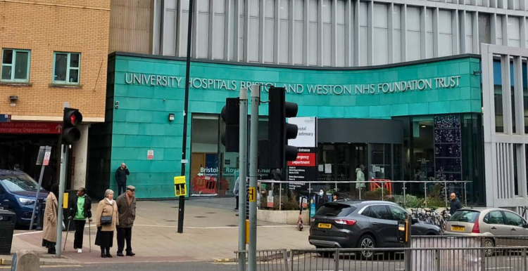 Frontage and main entrance to Bristol Royal Infirmary.