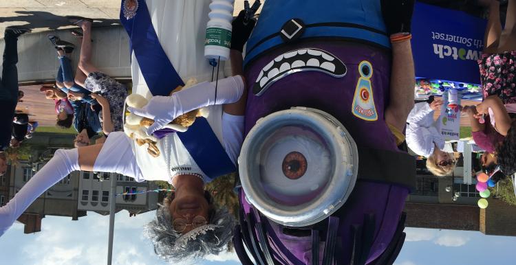 Fancy dress characters at the feel good festival