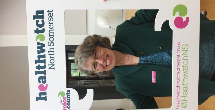 Our Chair - Georgie Bigg with a selfie frame