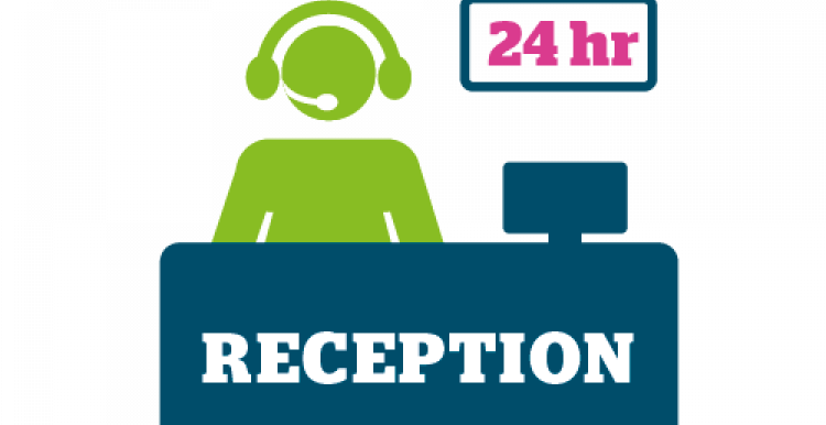 man stood at reception