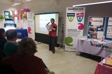 Area lead making a speech at our launch event