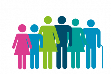 graphic showing a group of people including children