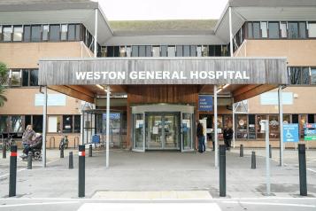 Main entrance of Weston General Hospital.