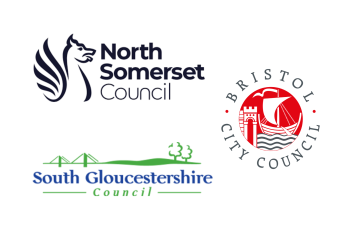 Logos for North Somerset Council, Bristol City Council, and South Gloucestershire Council