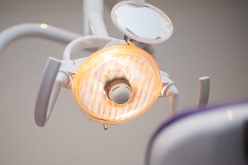 View of a dentist's lamp