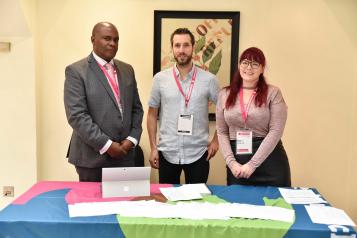 Staff at an indoor Healthwatch event