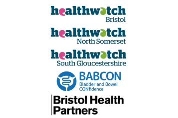 Logos of Healthwatch Bristol, Heathwatch North Somerset, Healthwatch South Gloucestershire, BabCON, and Bristol Health Partners