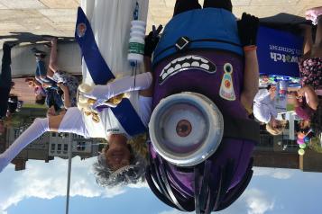 Fancy dress characters at the feel good festival