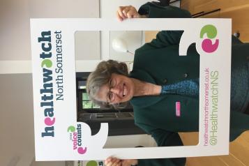 Our Chair - Georgie Bigg with a selfie frame