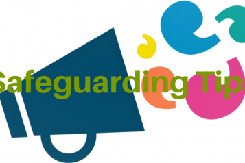 graphic of a megaphone saying 'Safeguarding'
