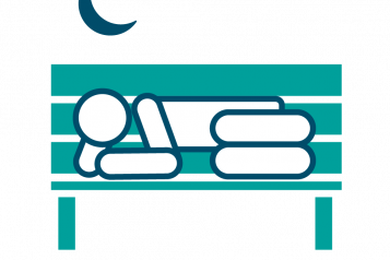 Graphic of a man sleeping on a park bench