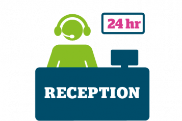 man stood at reception