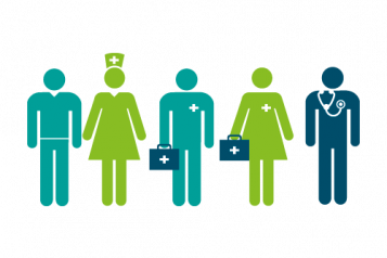 graphic of six medical professionals