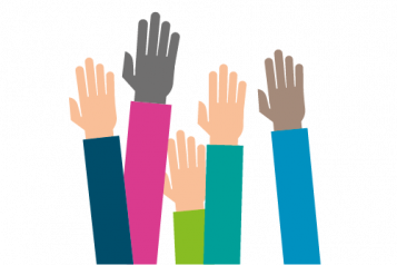 Graphics of arms up in the air