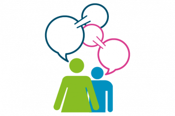 graphic - Healthwatch characters having a conversation