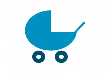 Blue baby pram