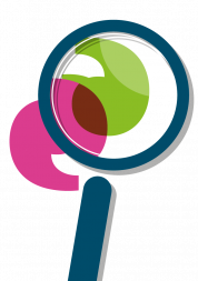 Magnifying glass over healthwatch icons