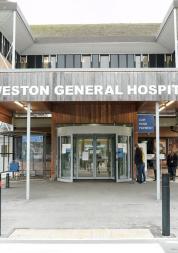 Main entrance of Weston General Hospital.